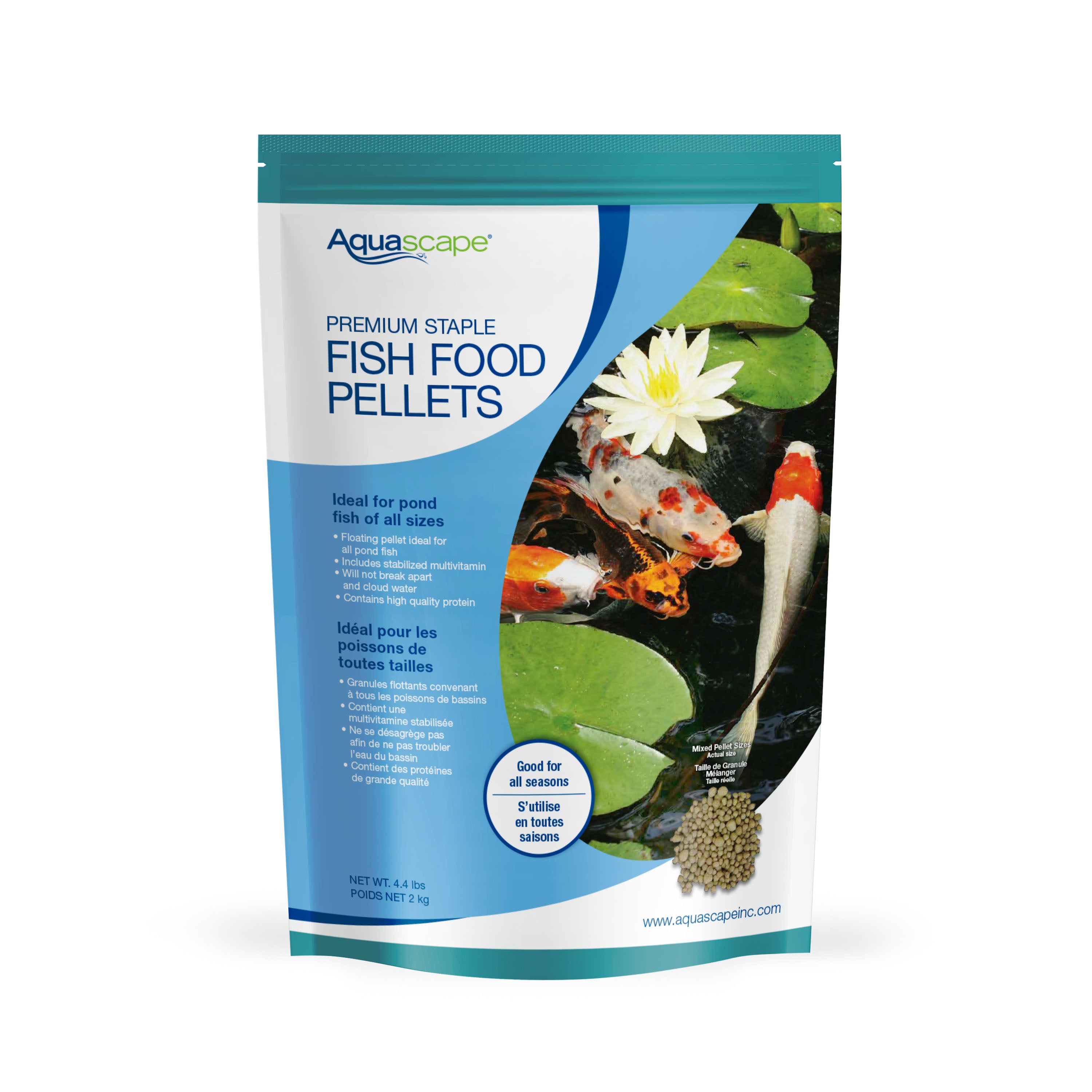 Premium Staple Fish Food Pellets - 4lb Mixed